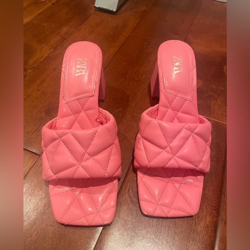 Pink Zara Heeled Sandals - WORN ONCE